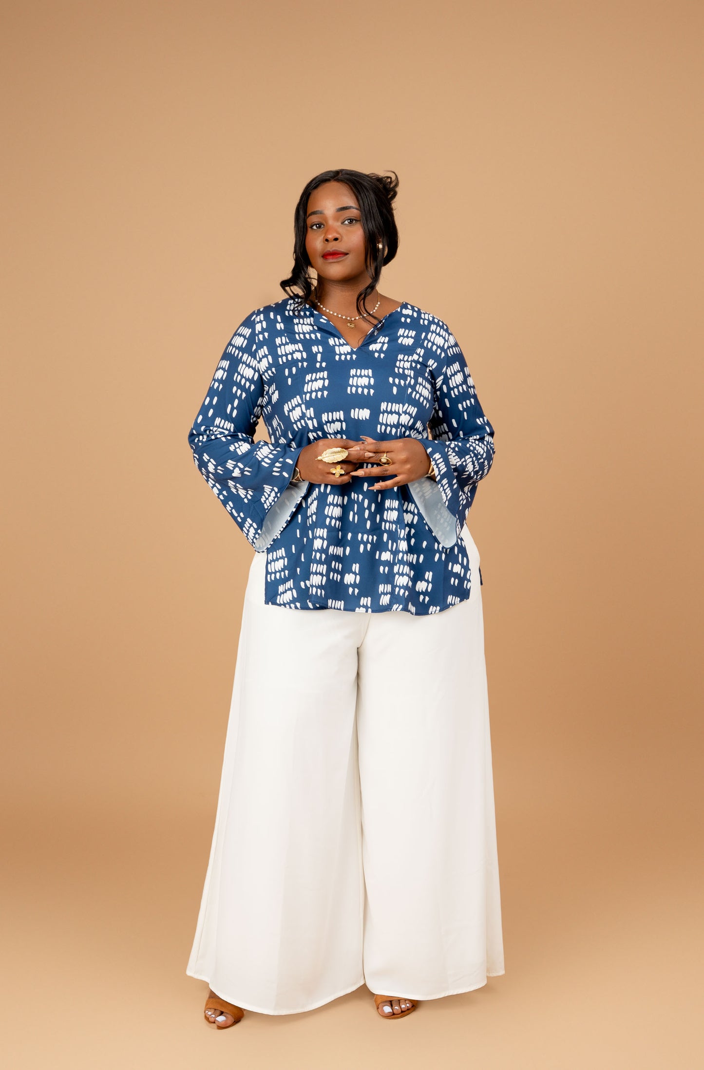 Nia Long Sleeve Top - Blue