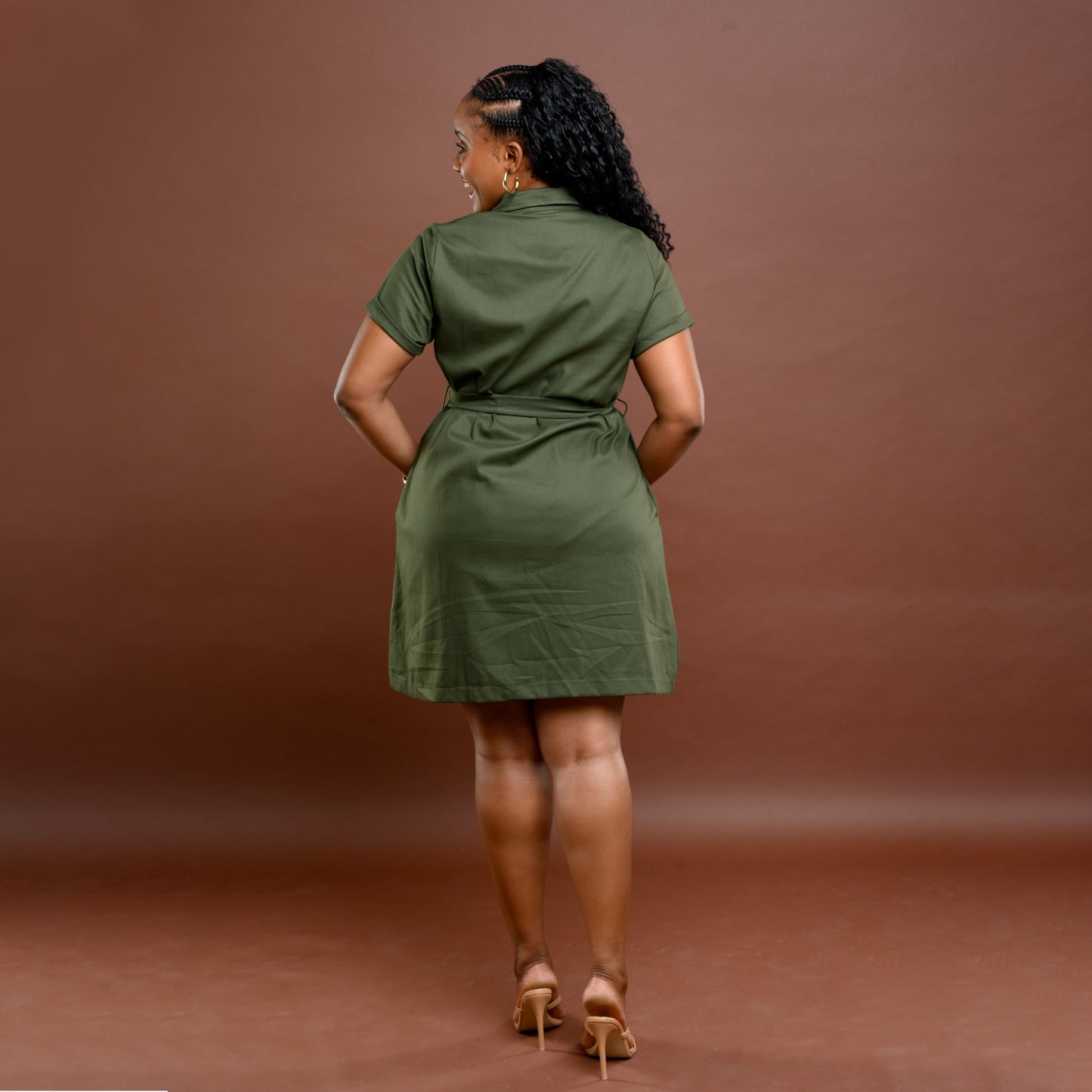 Safari Short Shirtdress - Army Green