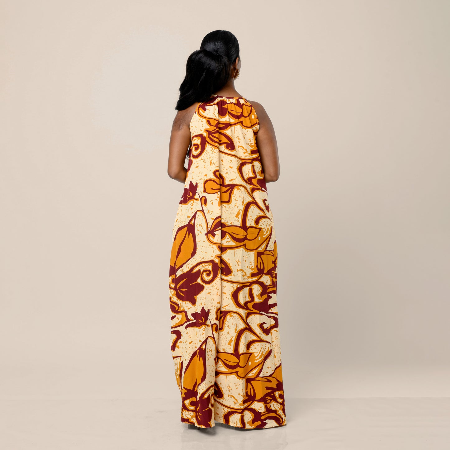 Sleeveless Maxi Dress - Earth Abstract