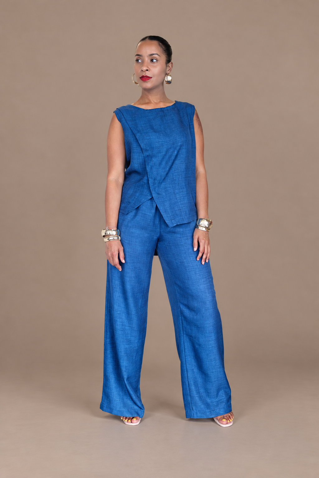 Asymmetric Co-ord Set - Petrol Blue