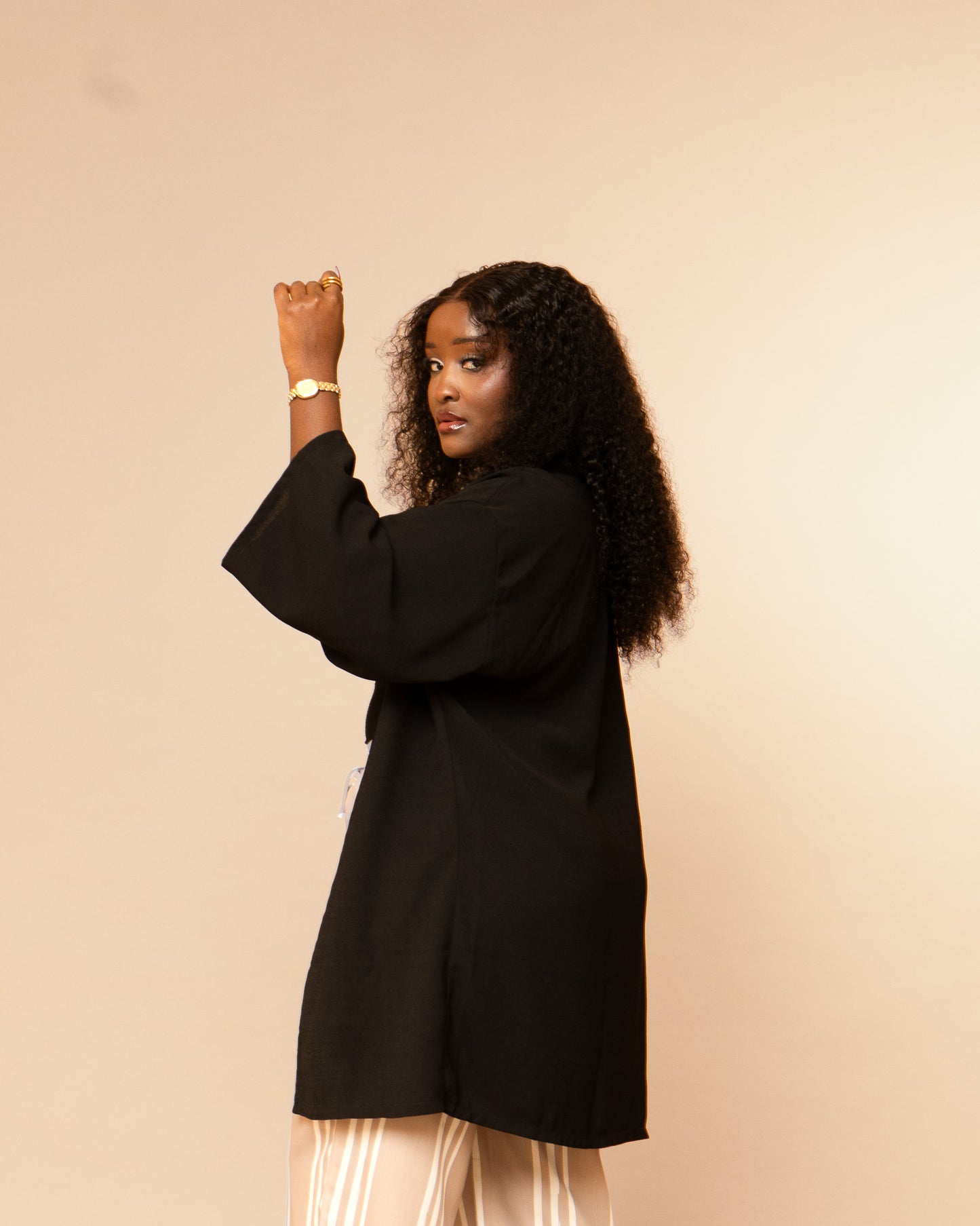 Open Front Kimono - Black