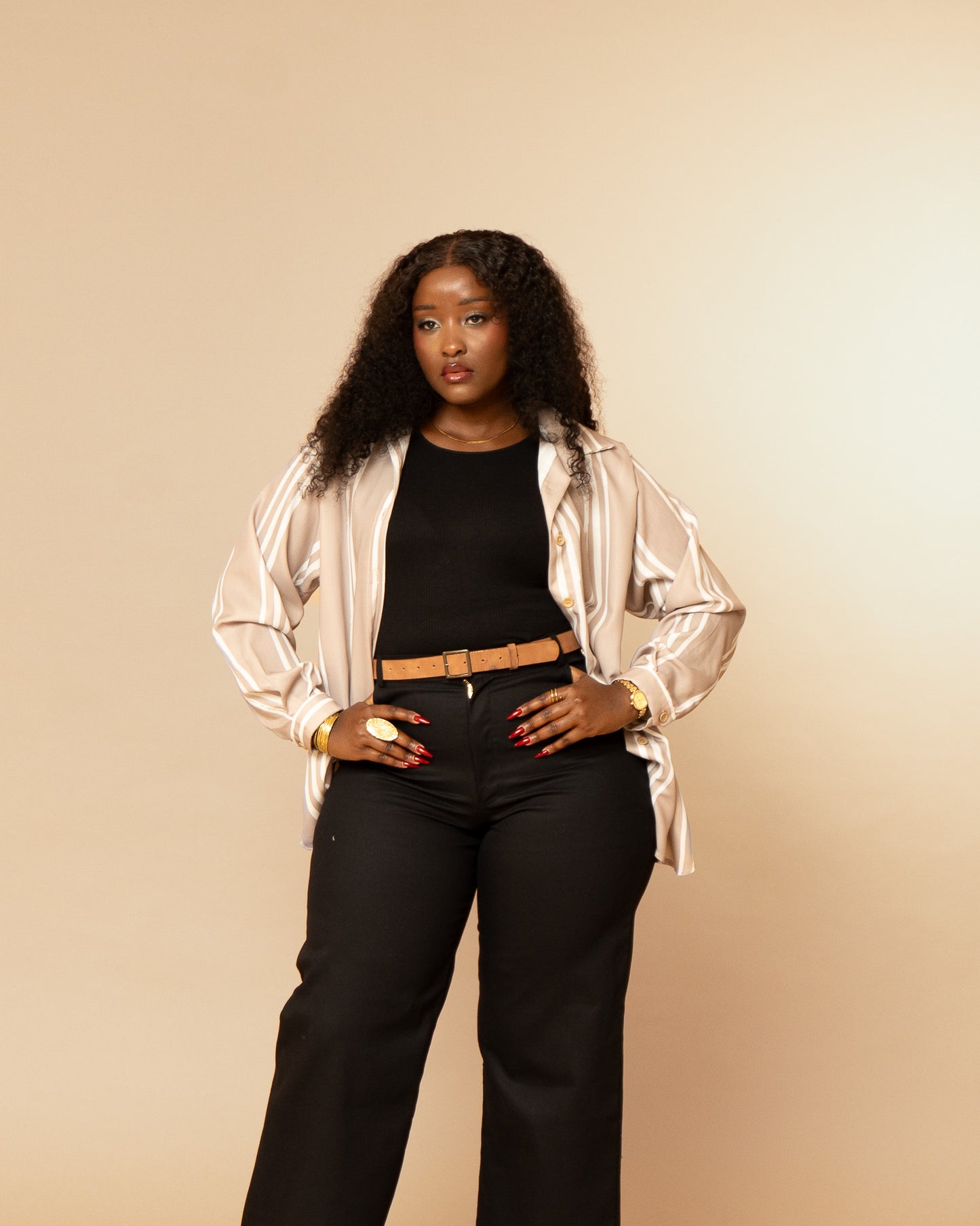 High Waist Denim Jeans - Black