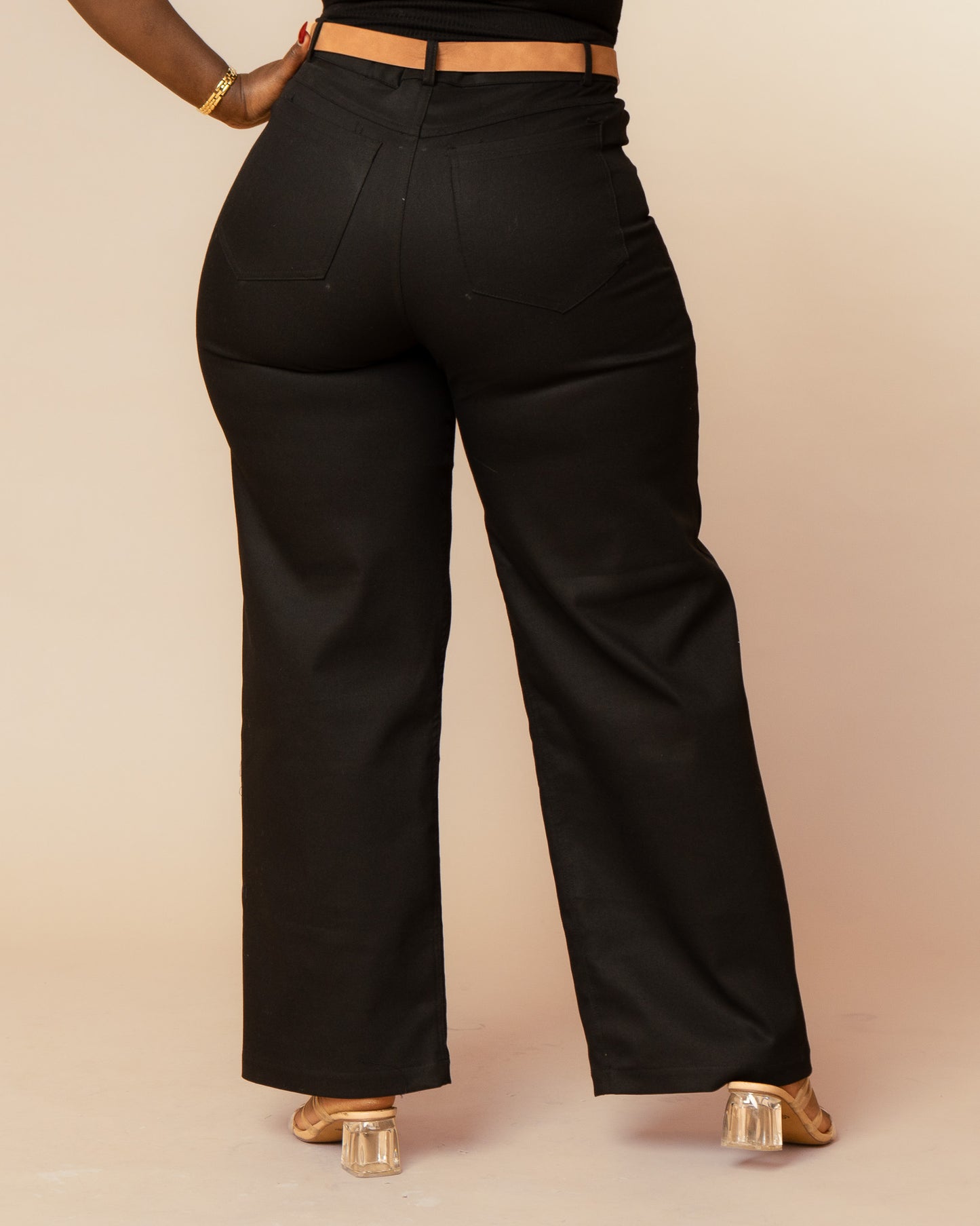 High Waist Denim Jeans - Black
