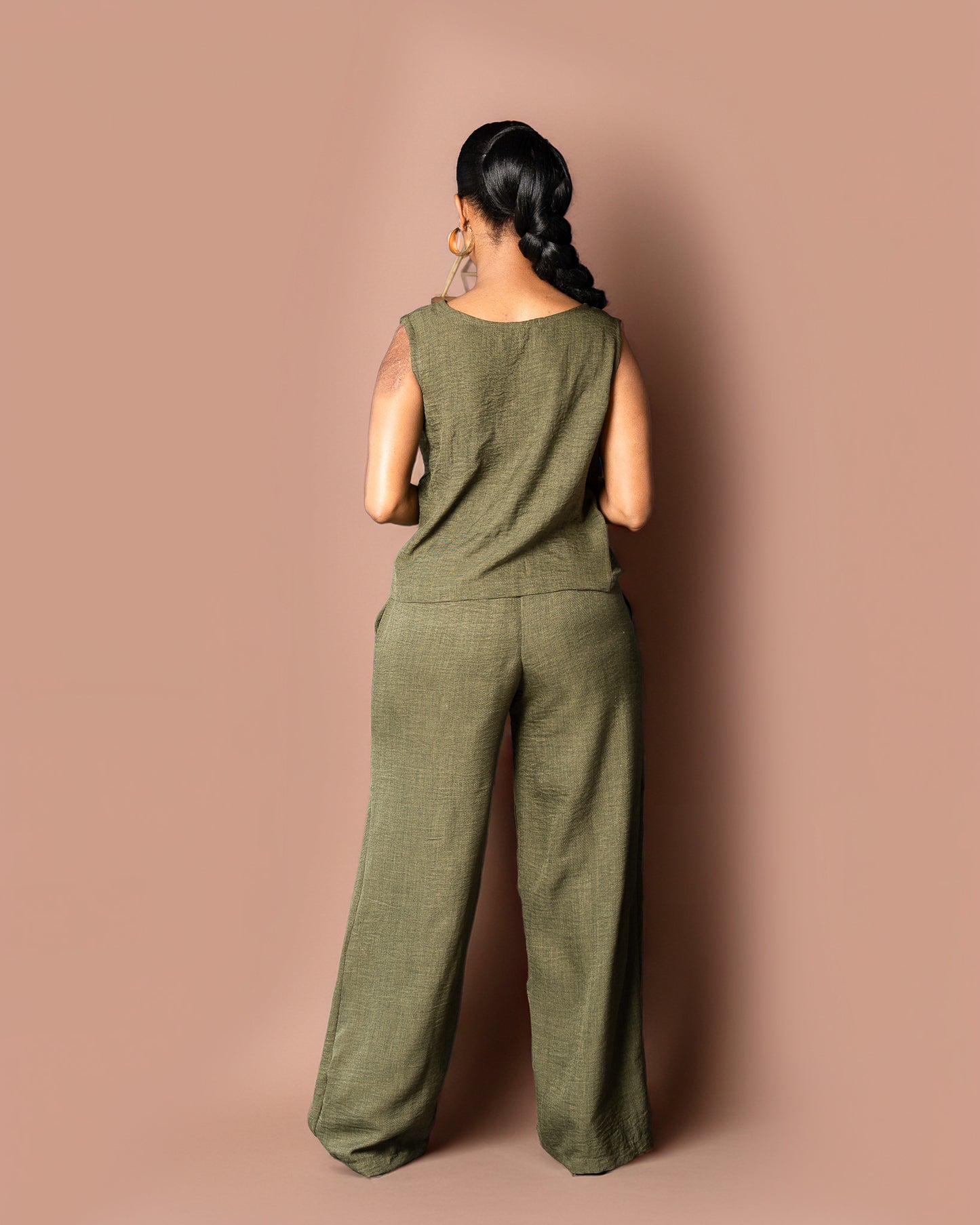 Asymmetric Co-ord Set - Earthy Green