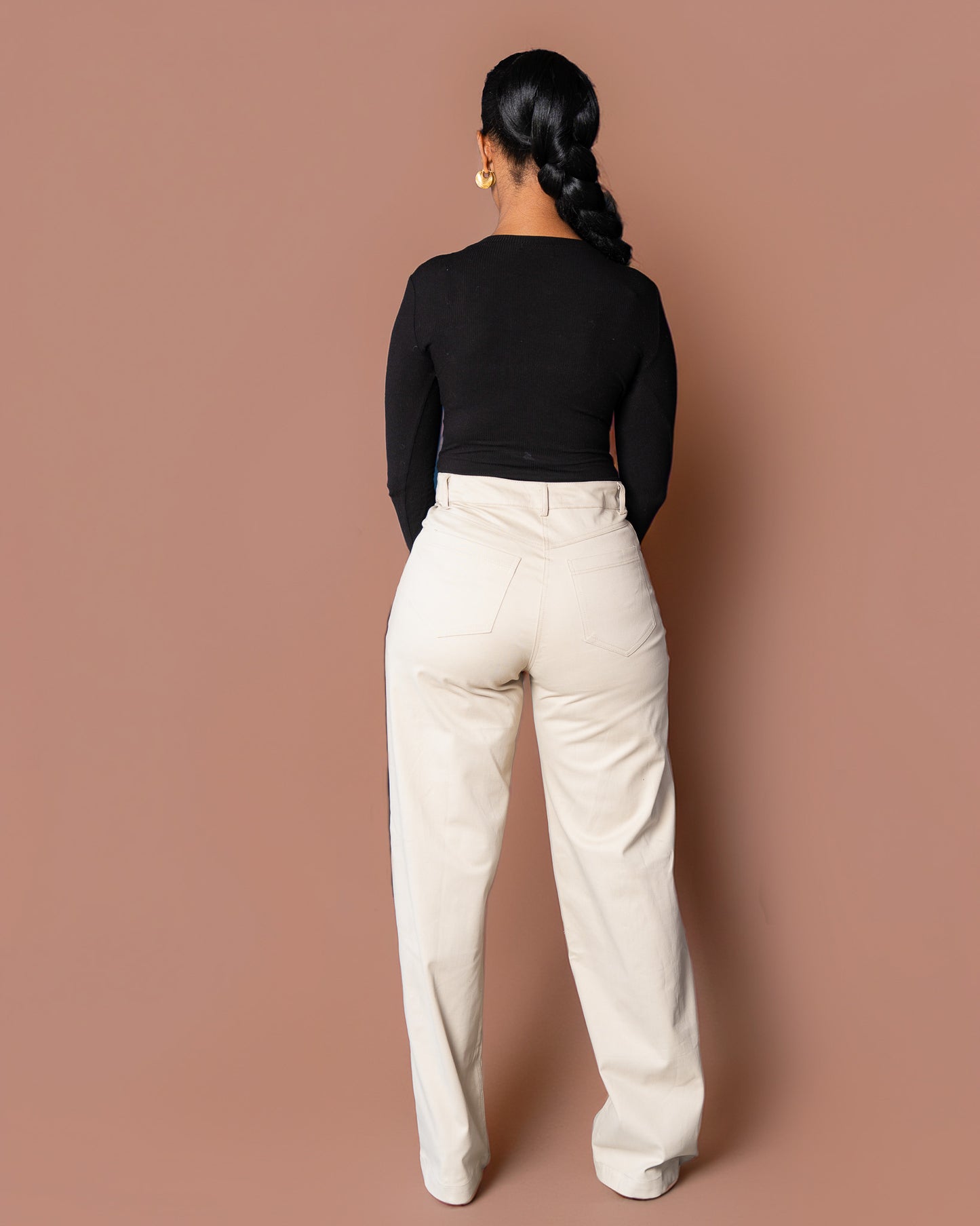 High Waist Denim Jeans - Ivory