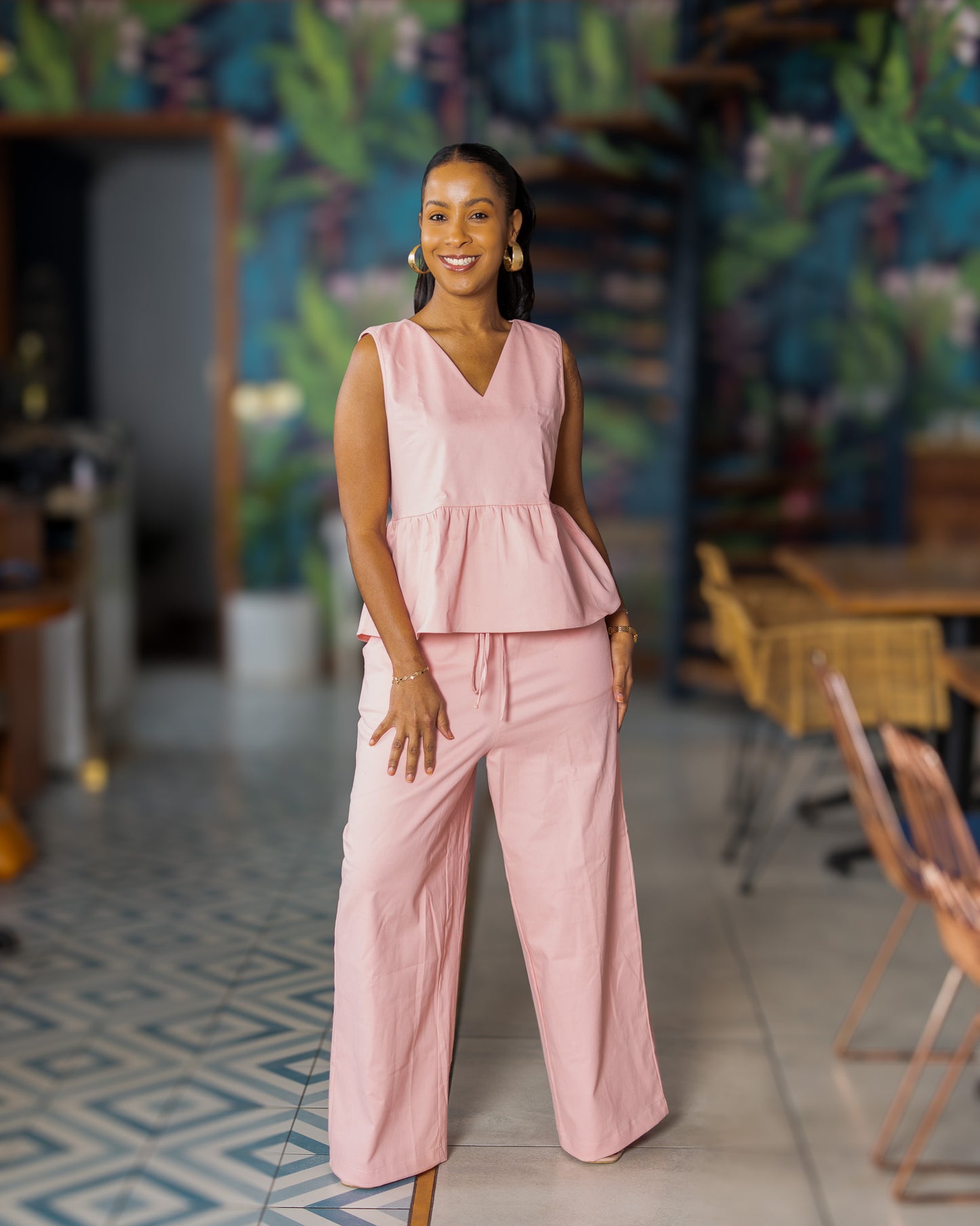 Sleeveless Matching Set - Blush Pink