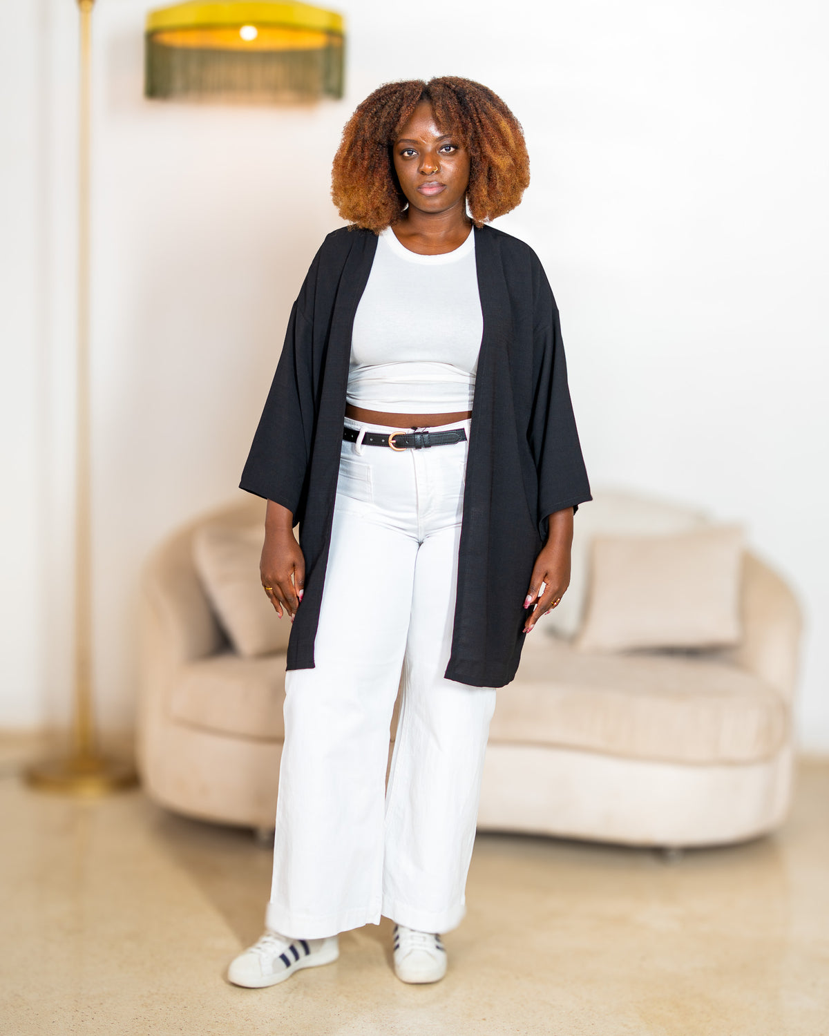 Open Front Kimono - Black