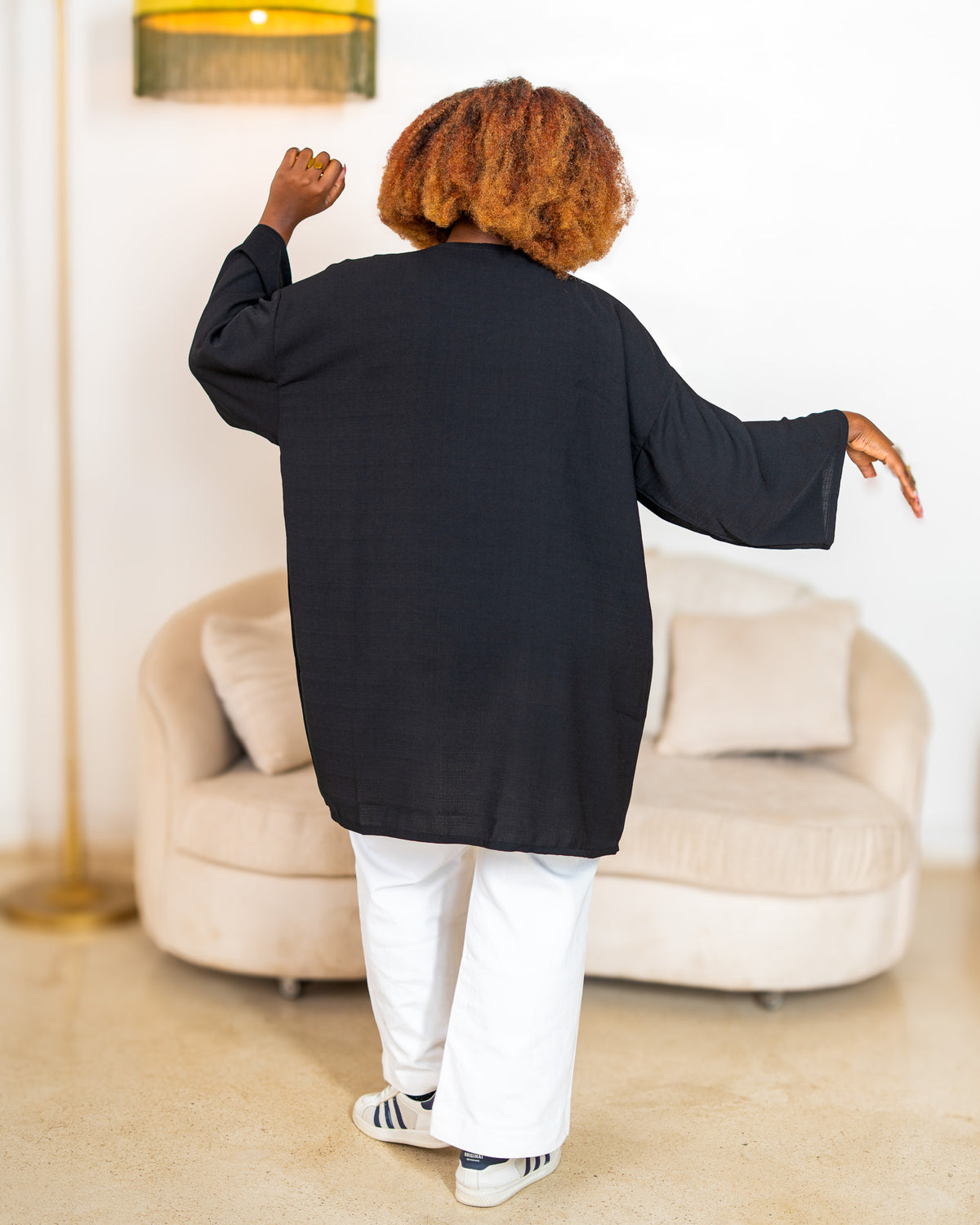 Open Front Kimono - Black
