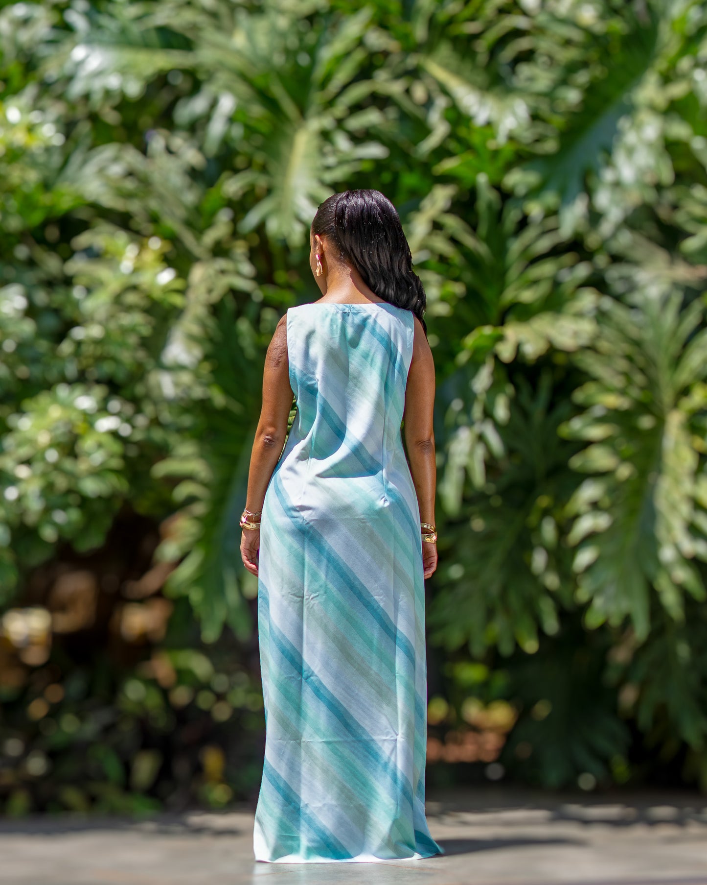 Bias Cut Maxi Dress - Aqua