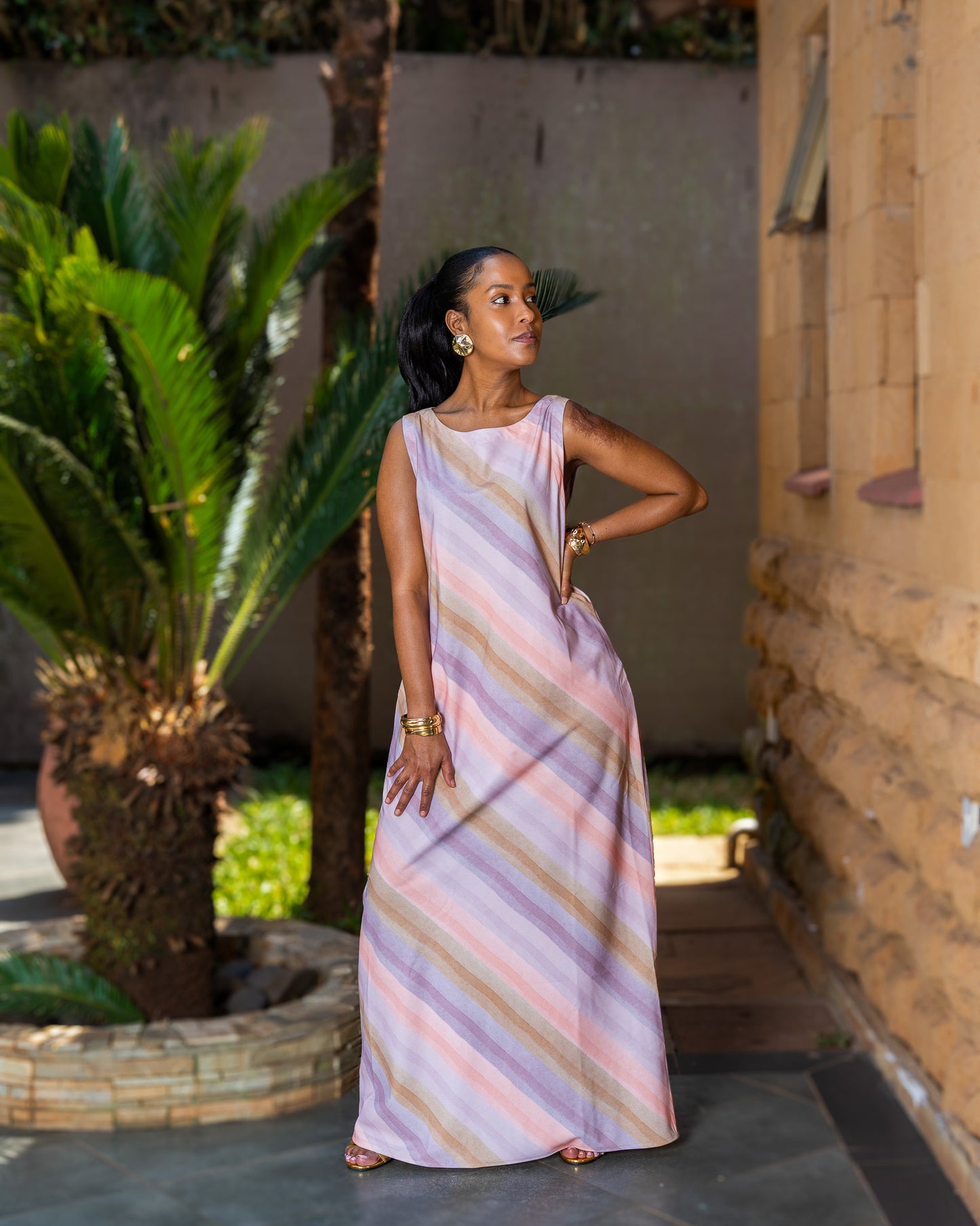 Bias Cut Maxi Dress - Pastel