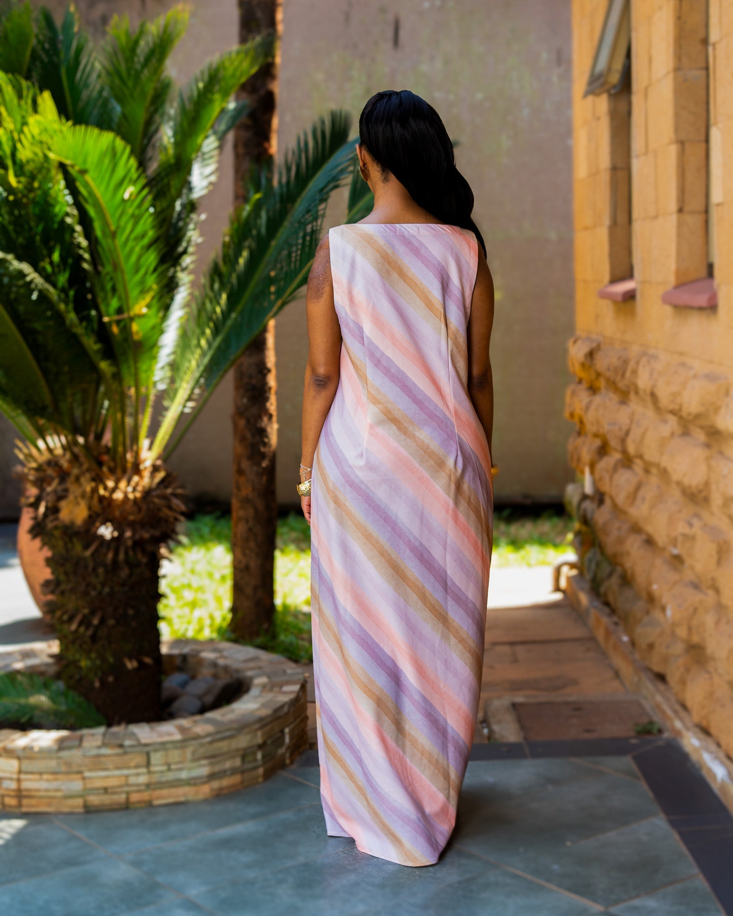 Bias Cut Maxi Dress - Pastel