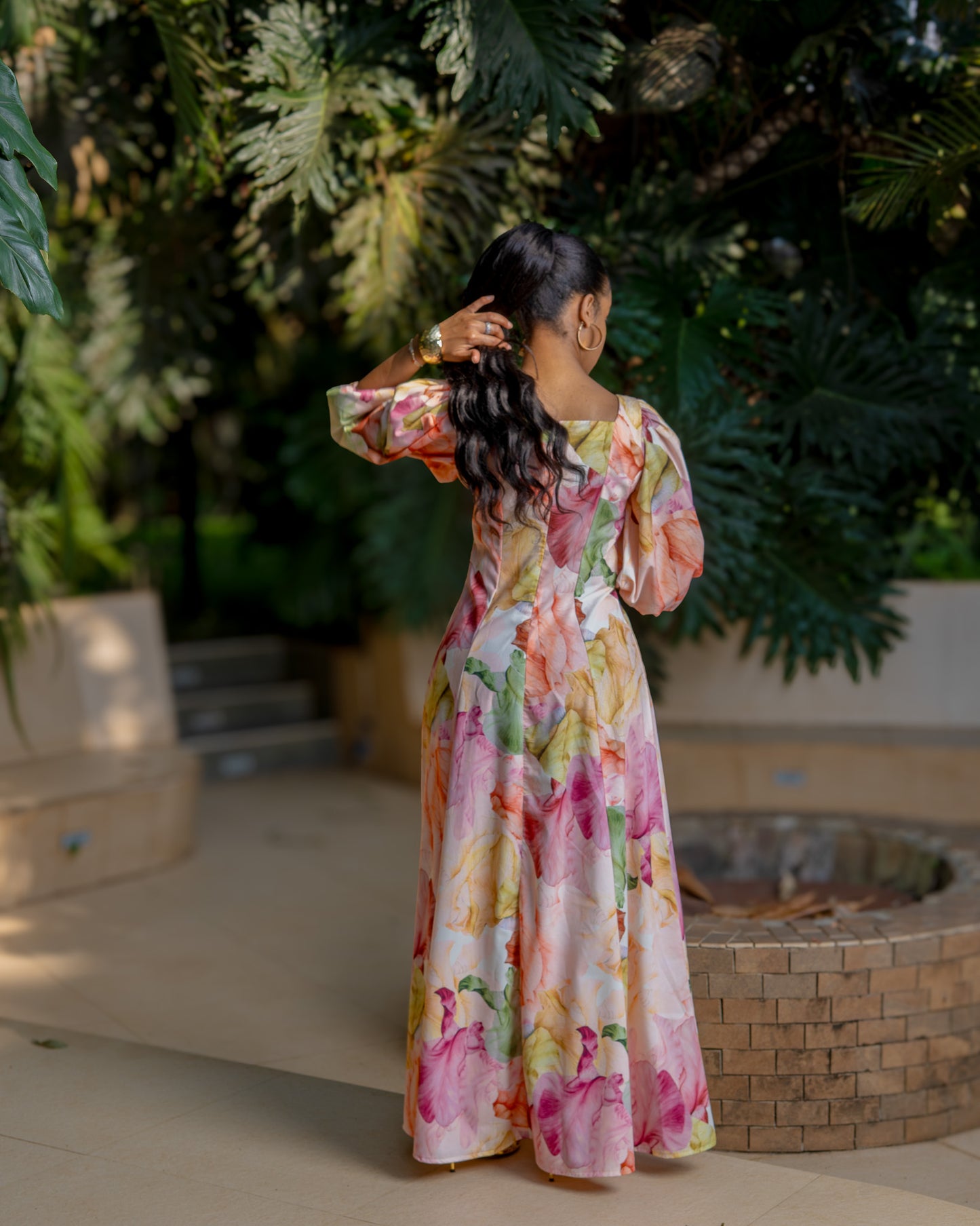 Classic Princess Seam Maxi Dress - Peach