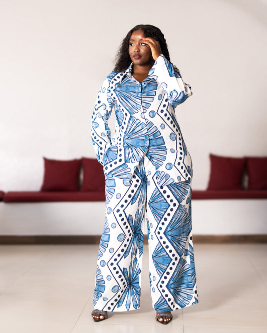 Relaxed Co-ord Set - Ocean Seashell