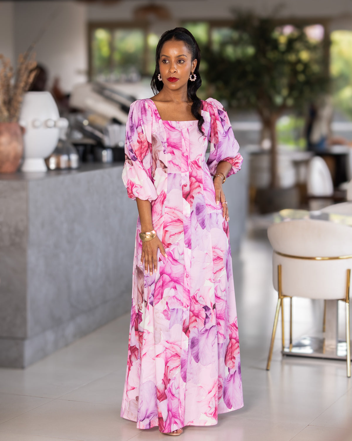 Classic Princess Seam Maxi Dress - Lilac Orchid