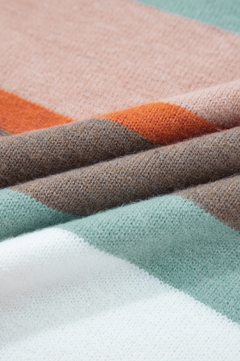 Striped Color Block Knit Drop Shoulder Sweater