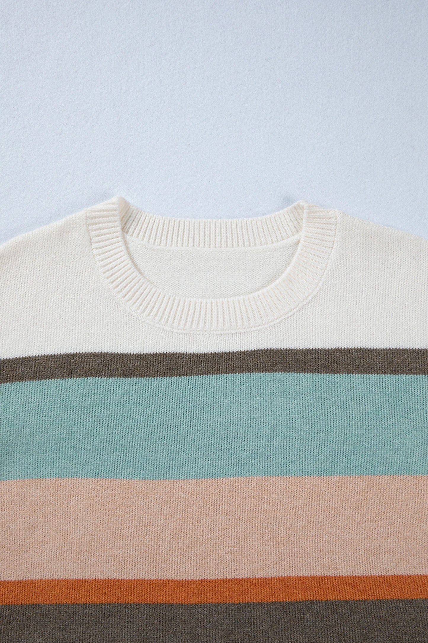 Striped Color Block Knit Drop Shoulder Sweater